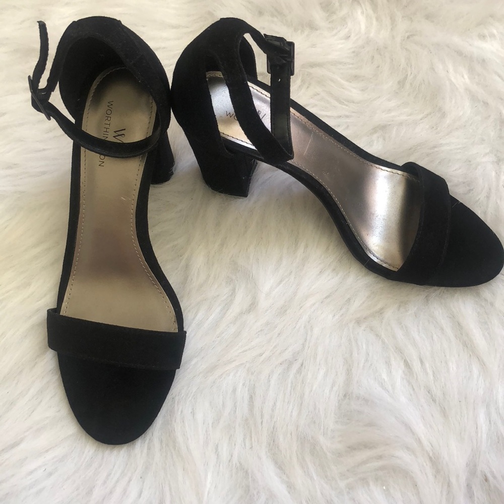 Black strappy heels